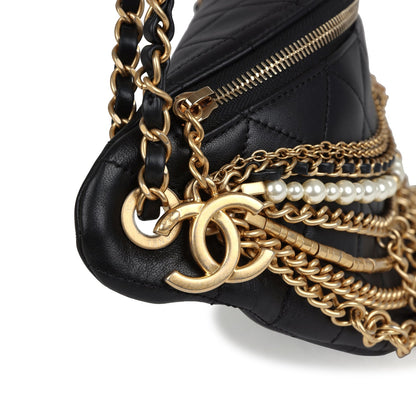 Chanel All About Chain Waist Bag Black Lambskin Antique Gold Hardware