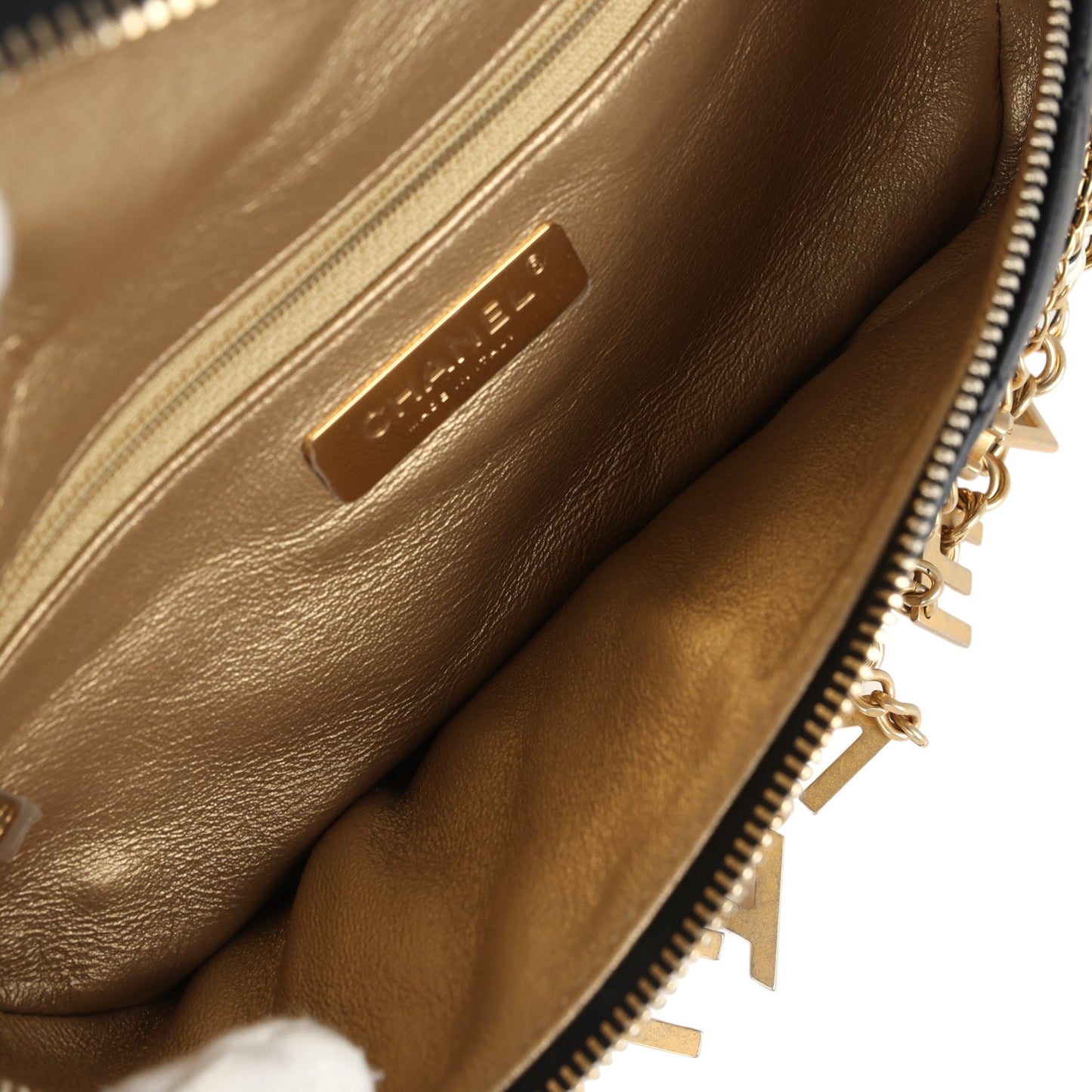 Chanel All About Chain Waist Bag Black Lambskin Antique Gold Hardware